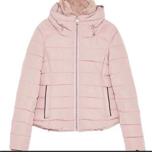 NWT Zara Quilted Puffer Jacket with Hidden Hood